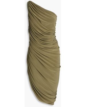 Norma Kamali Diana One-Shoulder Stretch-Jersey Dress - Green