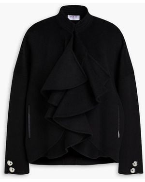 PUCCI Ruffled Wool-blend Felt Jacket - Black