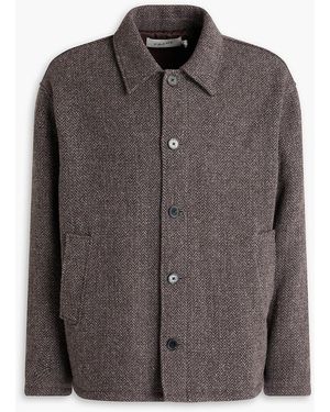 FRAME Wool-blend Tweed Overshirt - Brown