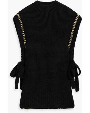 3.1 Phillip Lim Chain-Embellished Ribbed Wool-Blend Turtleneck Sweater - Black