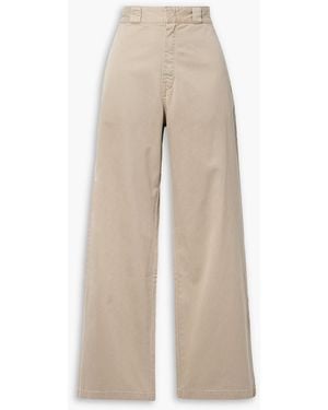 R13 Cotton-twill Wide-leg Trousers - Natural