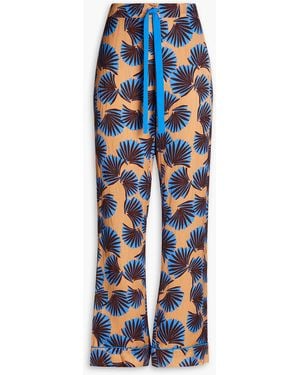 Diane von Furstenberg Printed Jacquard Tapered Trousers - Blue