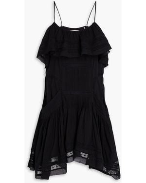 Isabel Marant Moly Lace-Trimmed Cotton-Voile Mini Dress - Black