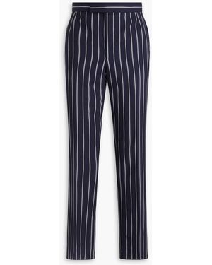 Thom Browne Fit Striped Wool Trousers - Blue
