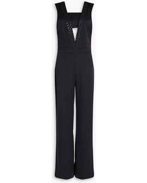SemSem Farah Bead-embellished Silk-twill Jumpsuit - Black