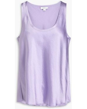 Vince Crinkled-satin Tank - Purple