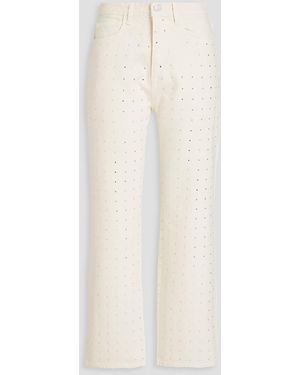 FRAME Le jane hoch sitzende cropped jeans mit geradem bein und spiegeldetails - Weiß