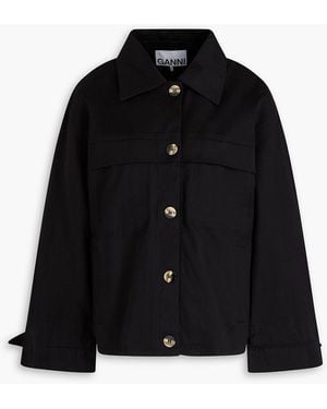 Ganni Stretch-Cotton Jacket - Black
