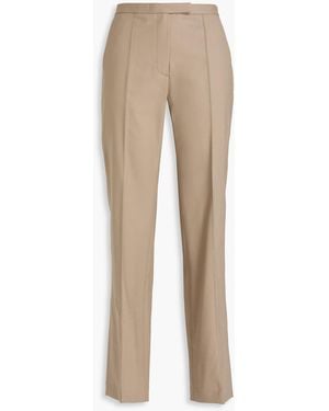 Theory Wool-Blend Twill Straight-Leg Trousers - Natural