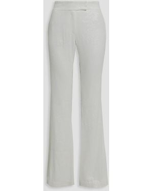 Rachel Zoe Faille-paneled Sequined Woven Wide-leg Pants - White