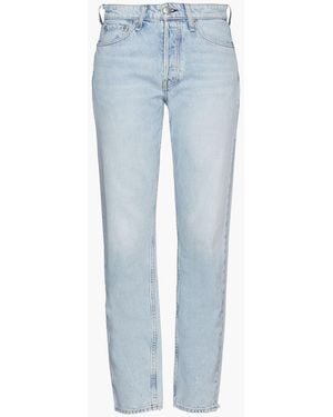 Rag & Bone Maya Distressed High-Rise Straight-Leg Jeans - Blue