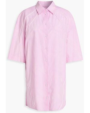 T By Alexander Wang Striped Cotton-Poplin Shirt - Pink