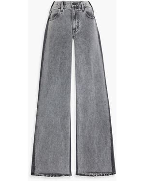 SLVRLAKE Denim Mica Two-Tone Low-Rise Wide-Leg Jeans - Gray