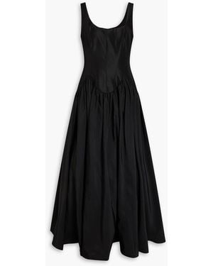 Zac Posen Gathered Taffeta Gown - Black