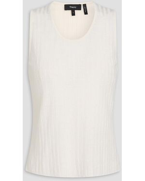 Theory Linen-blend Top - White