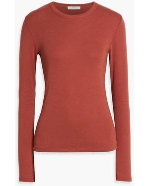 Vince Pima Cotton And Modal-Blend Jersey Top - Red