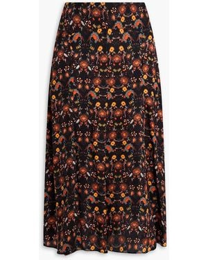 Isabel Marant Prielle Floral-print Jacquard Midi Skirt - Brown