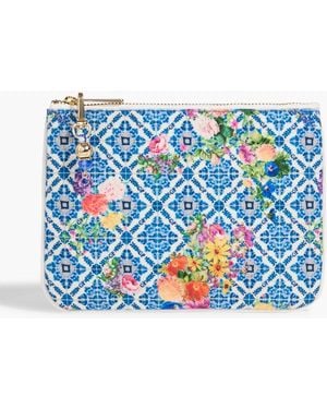CAMILLA Printed Canvas Pouch - Blue