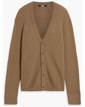 PAIGE Homann Brushed Ribbed Merino Wool-Blend Cardigan - Natural