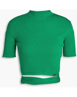 Maje Ribbed-knit Top - Green