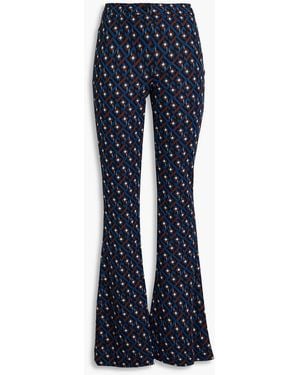 Diane von Furstenberg Greg Jacquard-knit Flared Trousers - Blue