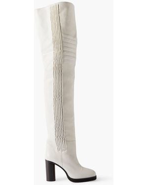 Isabel Marant Laelle Leather Over-the-knee Boots - White