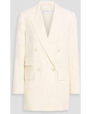 Max Mara Elegia Double-Breasted Wool Blazer - Natural