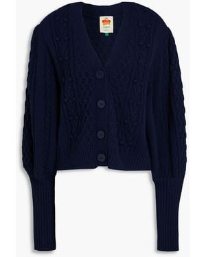 FARM Rio Cable-knit Cardigan - Blue
