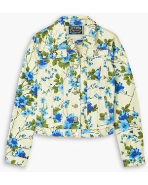 Quinn Floral-print Denim Jacket - Blue