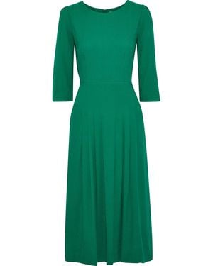 Goat Camelot Pleated Crepe Midi Dress Jade - Green