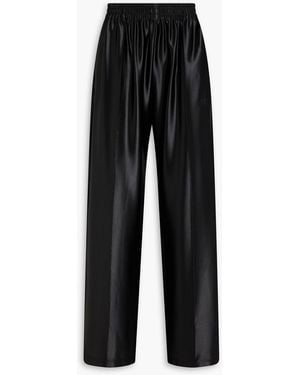 T By Alexander Wang Metallic Stretch-Jersey Track Trousers - Black