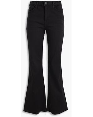 FRAME Le Easy Flare High-Rise Flared Jeans - Black