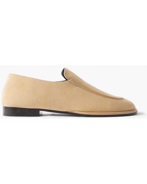 Neous Polaris Leather-Trimmed Suede Loafers - Natural