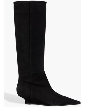 TOTEME Sharp 40 Suede Knee Boots - Black