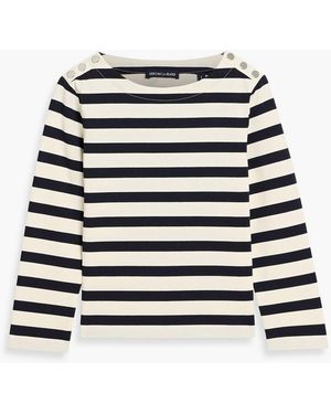 Veronica Beard Oberteil "hovey" aus baumwoll-jersey mit streifen - Weiß