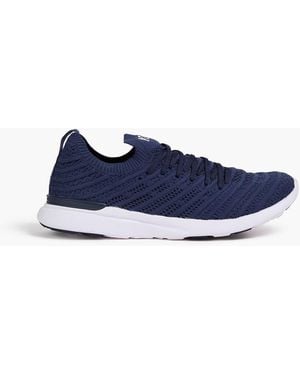Athletic Propulsion Labs Techloom Pointelle-Knit Sneakers - Blue