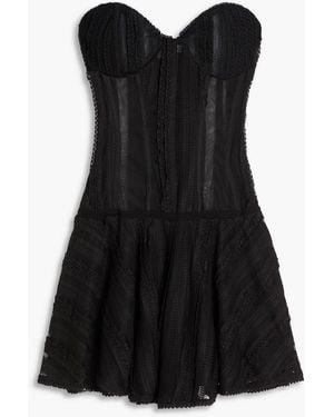 Charo Ruiz Bakary Strapless Stretch-Tulle Mini Dress - Black
