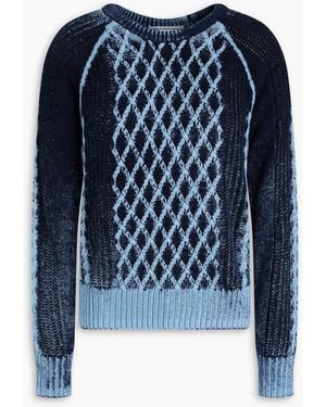 Cotton by Autumn Cashmere Cable-Knit Cotton Jumper - Blue