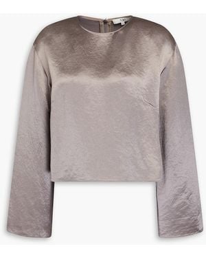 Tibi Satin-twill Top - Grey