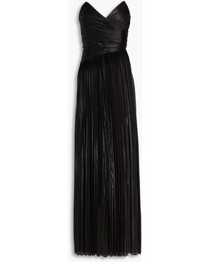 retroféte Natalie Strapless Pleated Lamé Jumpsuit - Black