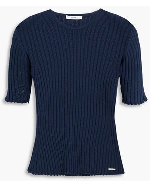 Erdem Pointelle-knit Cotton Top - Blue