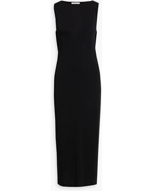 FRAME The Drape Jersey Midi Dress - Black