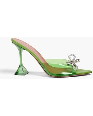 AMINA MUADDI Rosie Crystal-Embellished Pvc Mules - Green