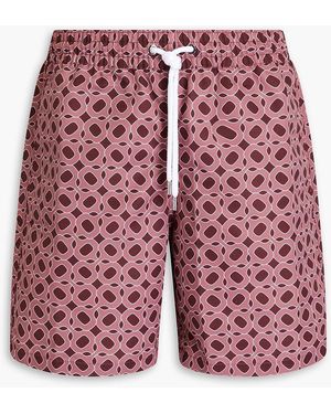 Frescobol Carioca Mittellange badeshorts mit print - Rot