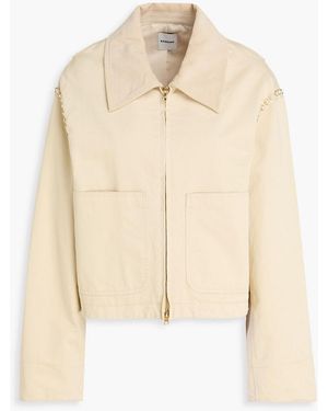 Sandro Embellished Cotton-twill Jacket - Natural