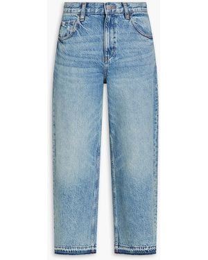 Theory Hoch sitzende cropped jeans mit geradem bein in ausgewaschener optik - Blau