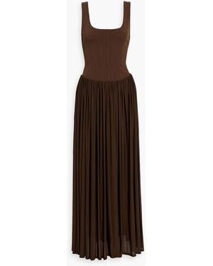 Jonathan Simkhai Jamie Jersey And Stretch-Knit Maxi Dress - Brown