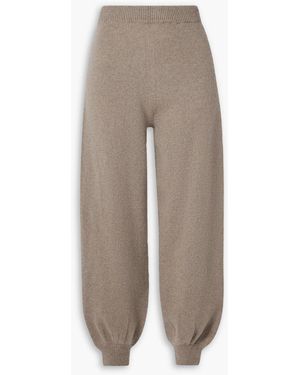 Baserange Cropped Cashmere And Wool-blend Track Pants - Natural