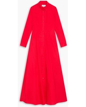 Evi Grintela Cotton-Poplin Maxi Shirt Dress - Red