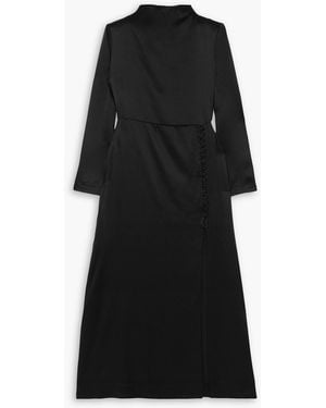 Envelope Campania Silk-satin Midi Dress - Black
